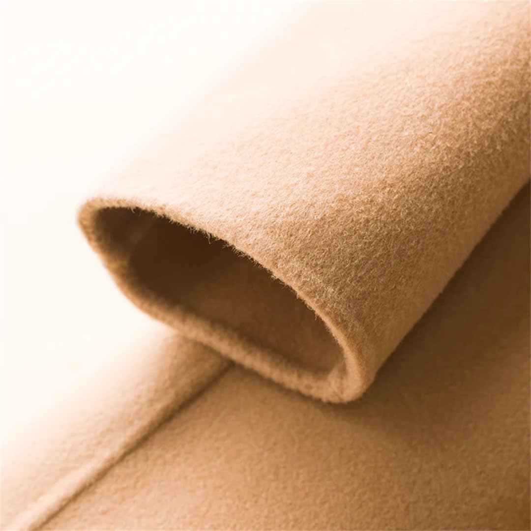 Gabardina larga de lana para mujer, de lana merino, a la moda, con solapa, cinturón, abrigo grueso coreano