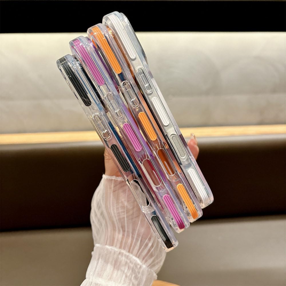 Funda magnética Transparente Antideslizante para iPhone 17, 16, 15, 14, 13, 12 Pro MAX, 17 Air, 16, 15, 14 Plus, con Carga inalámbrica y antigolpes, Color Morado, para iPhone 15 Plus