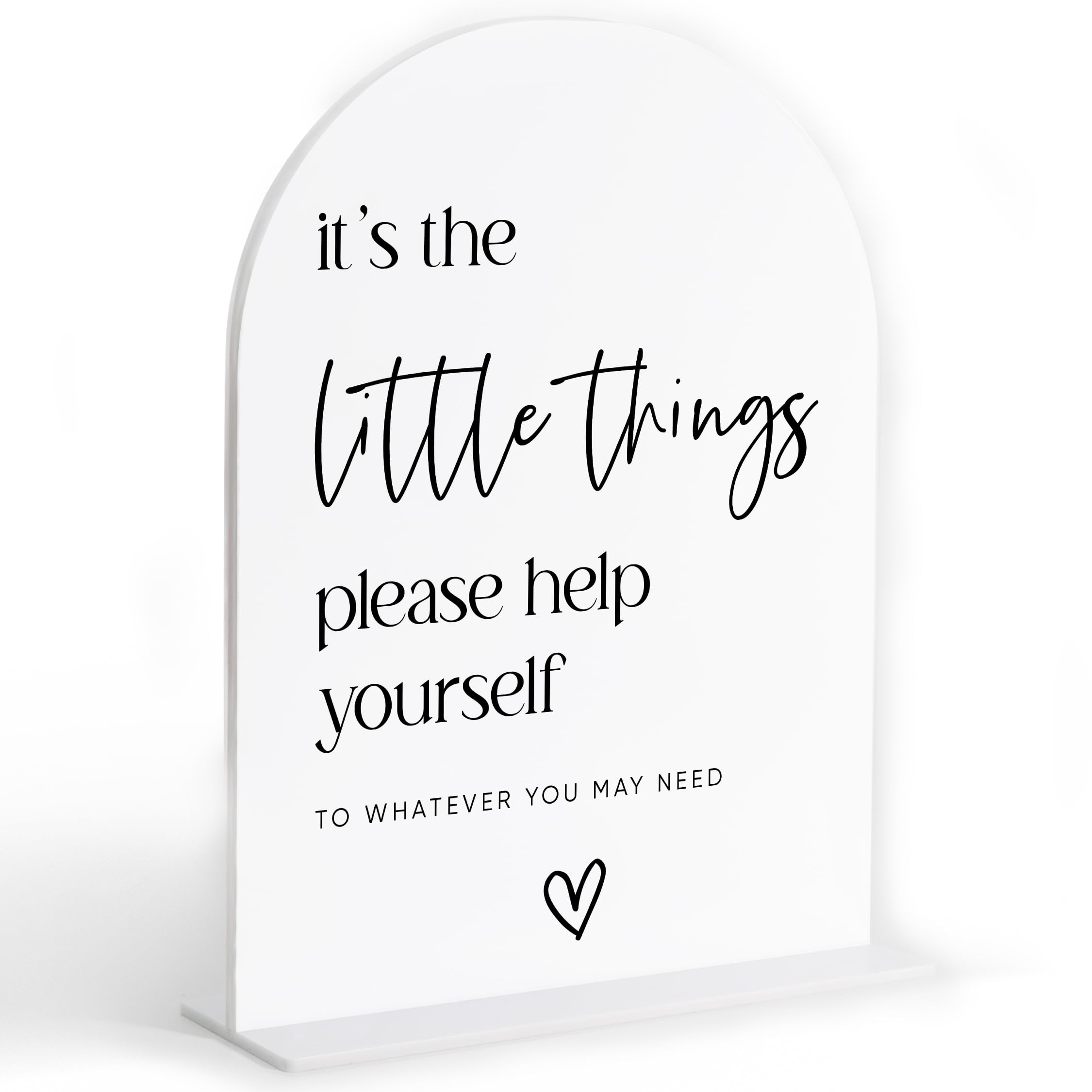 Wedding Bathroom Favors Sign, White Arch Acrylic Sign, Wedding Bathroom Basket Supplies, Bridal Shower Decorations, Engagement Party Decor, Centerpiece Table Decorations Party for Bride and Groom-4 โ image 1