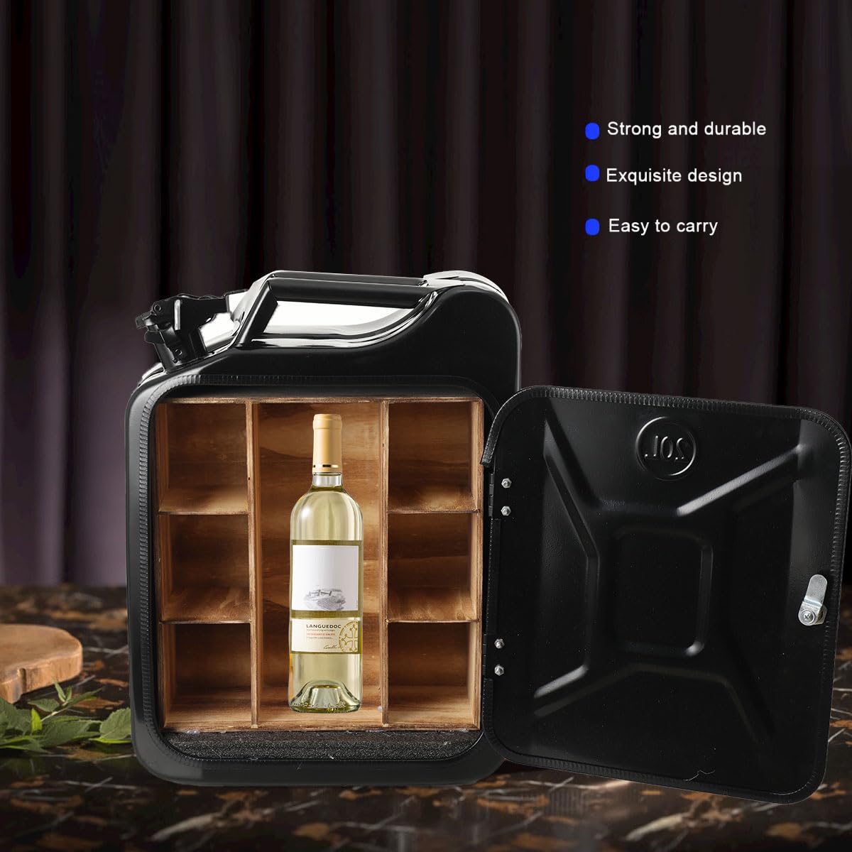 Bidon Minibar - Jerrican Bar 20L - Cadeau Homme Original - Cadeau Personnalisé - Mini Bar pour Anniversaire - Bar à Whisky Schrank - Jerry Can Bar de Noël - Minibar Verrouillable pour Hommes