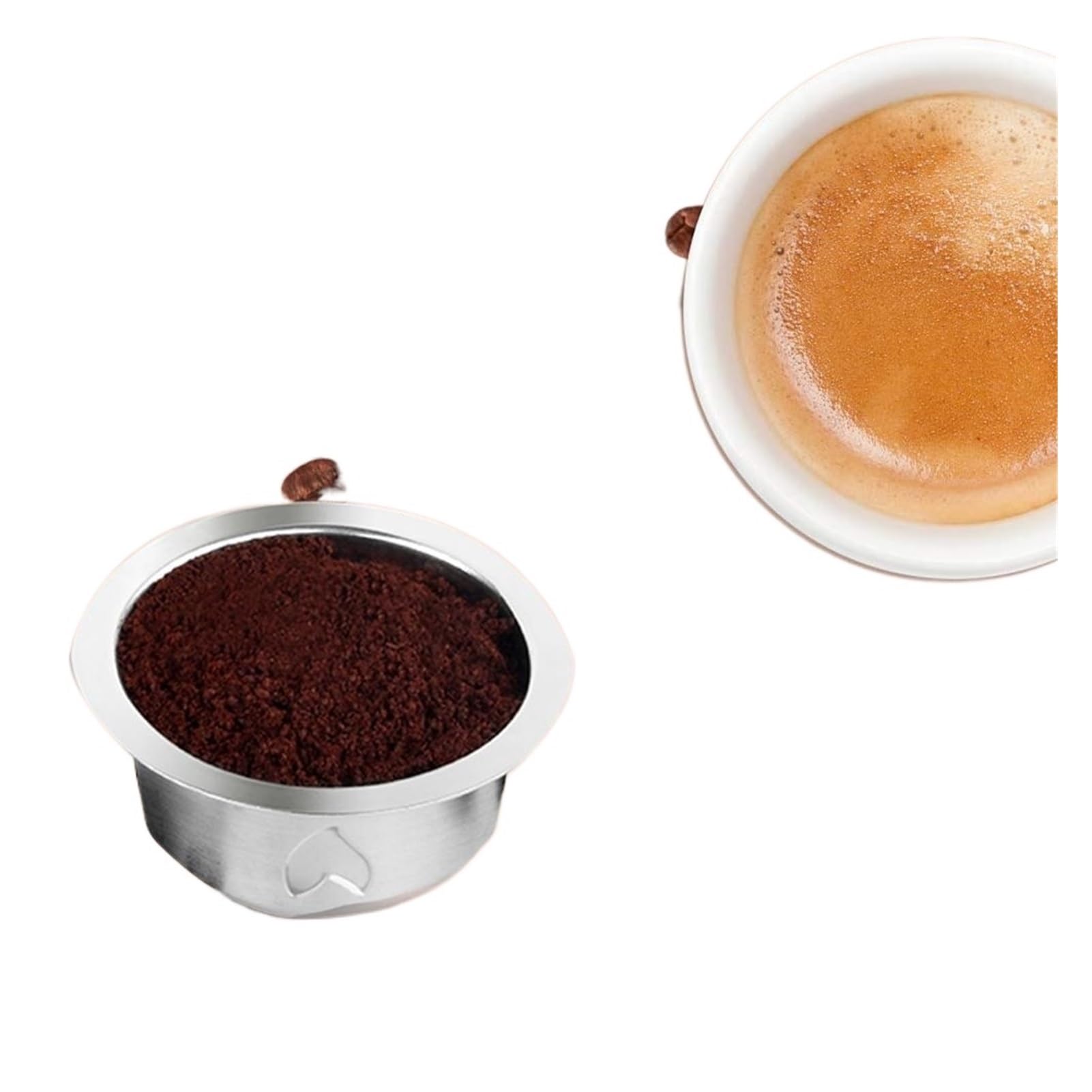 INEOUT Taza Grande Reutilizable De Acero Stianless Compatible con El Filtro De Cápsula De Café Nespresso Vertuo (Color : Violet, Size : 150ml)
