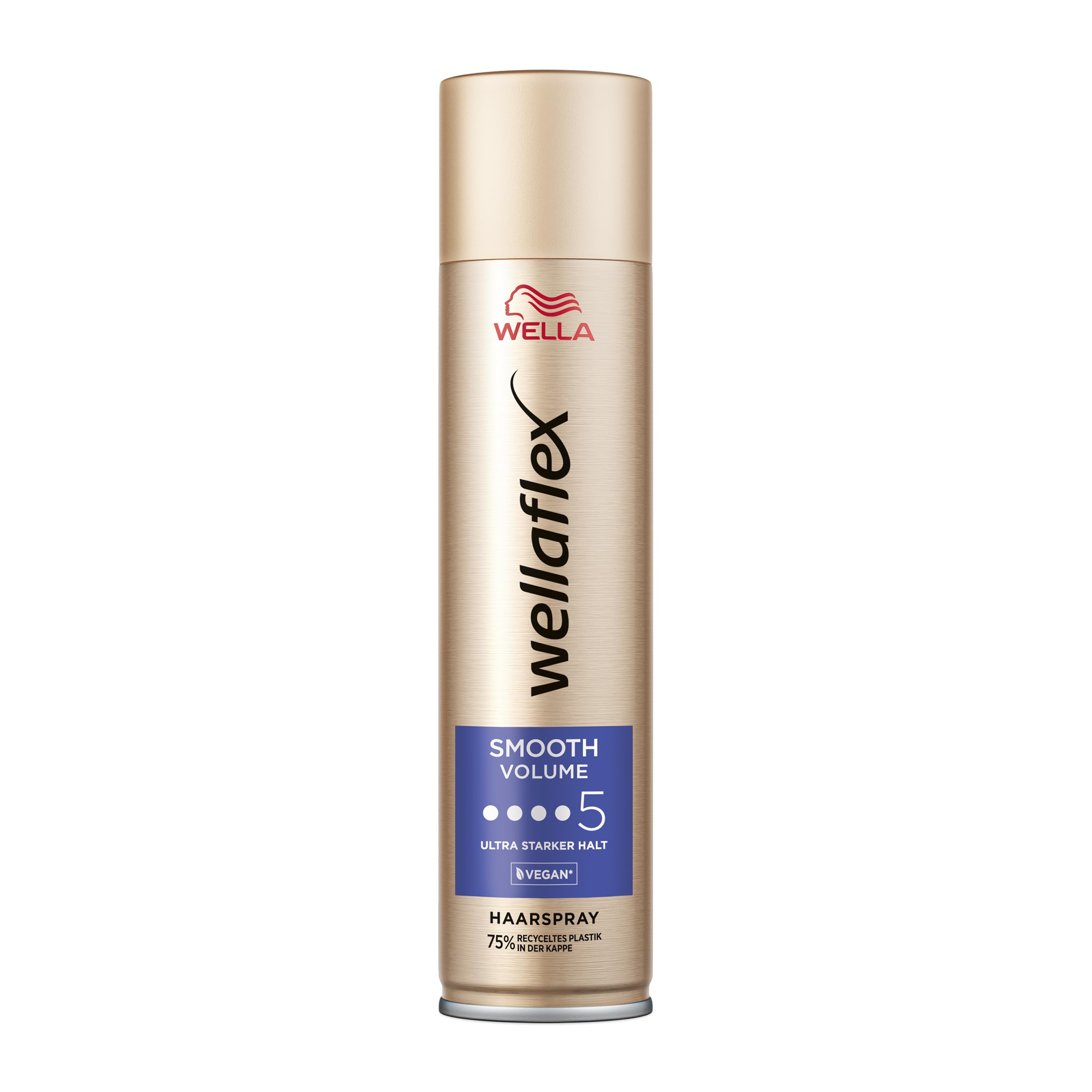 Wellaflex Haarspray Smooth Volume | Volumen-Spray für 48h ultra starken Halt | vegane, kopfhautschonende Formel | volleres Haar ohne klebrige Rückstände | mit UV-Schutz | Haltegrad 5 | 250 ml