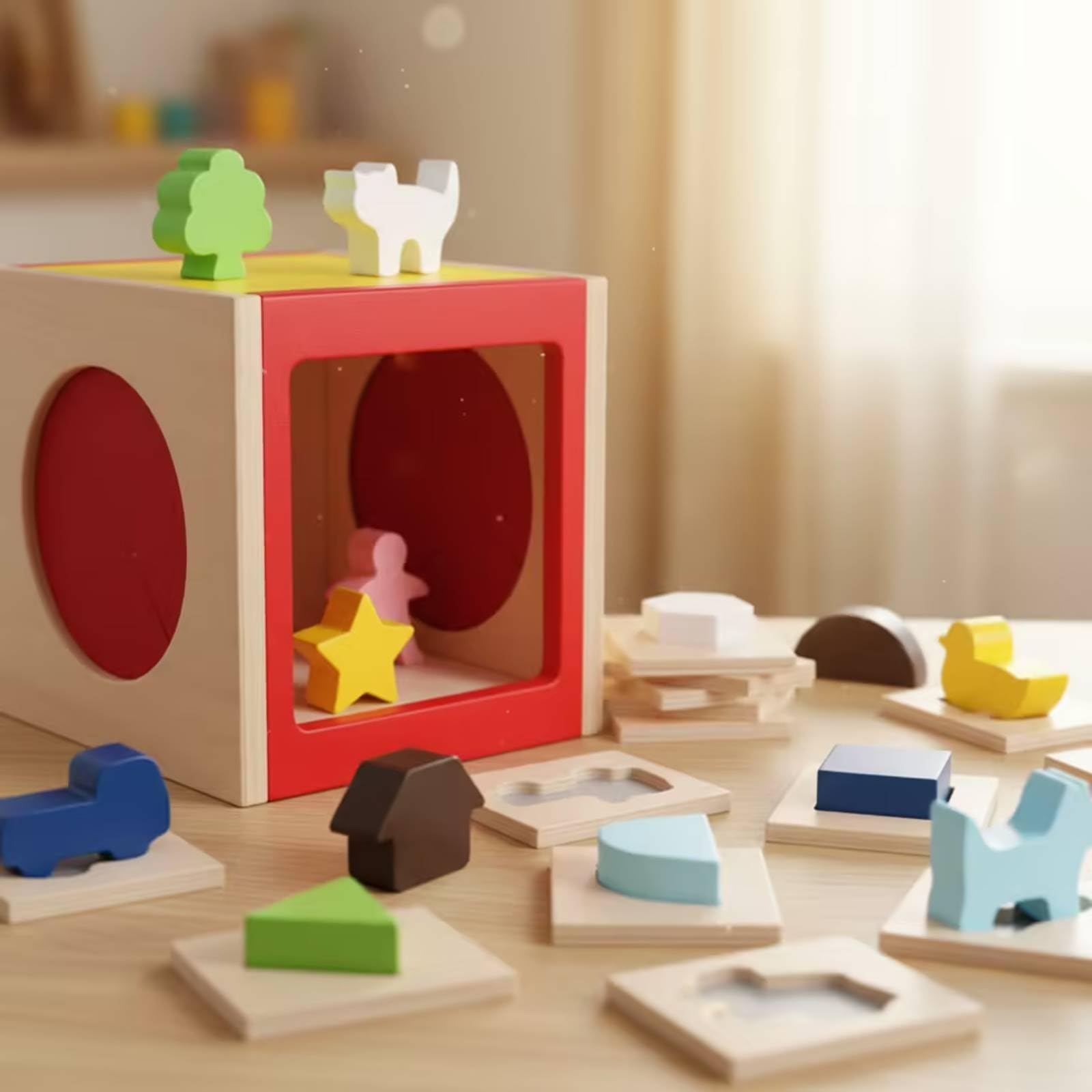 predolo Scatola Tattile Sensoriale Scatola Dei con Forme Interattivo Cubo Educativo per Neonati