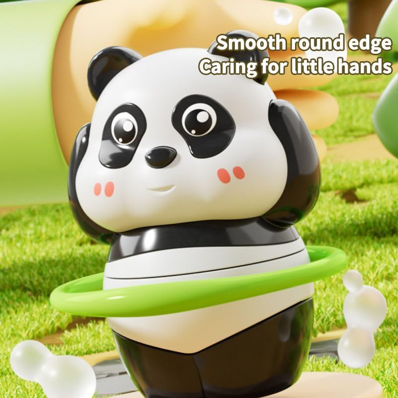 Image of Cute Panda Toy Action Figures Set, Interactive Moving Panda Toy with Rotating Motion, Fun Desk Display Panda Figurines for Kids and Office Decor (3PCS Set)