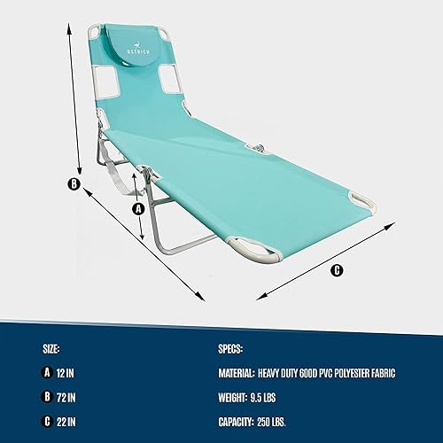 Miniatura 3 de Ostrich - Silla tumbona de playa para adultos con orificio para la cara, versátil, plegable, para piscina exterior, tomar el sol y leer en el