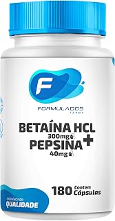 Betaína Hcl 300mg + Pepsina 40mg 180 Cápsula