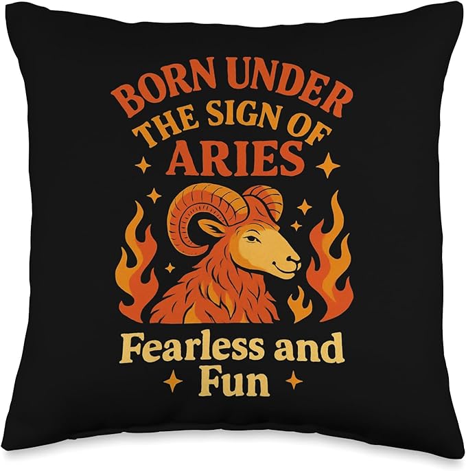 Aries Sign Of Zodiac Cute For Kids Throw Pillow