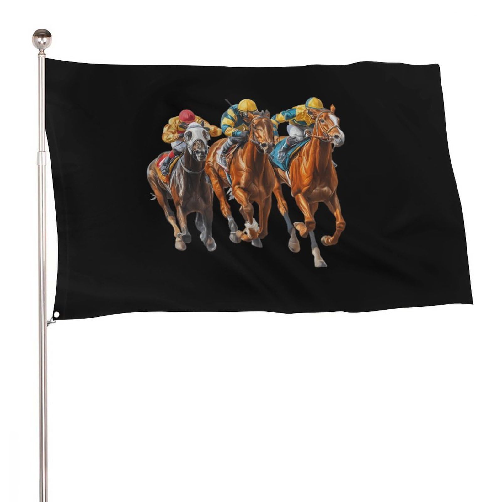 Bandera de caballo de carreras como recuerdo especial para regalar a apasionados de hípica