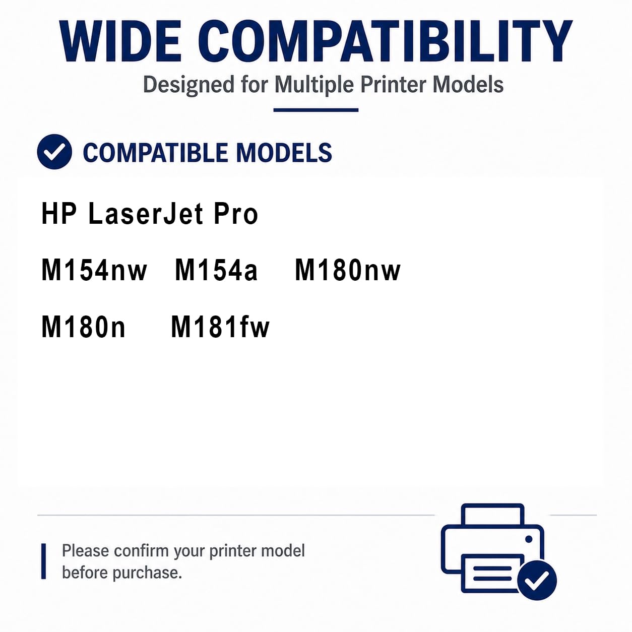 204A Remplacement de Cartouche de Toner Compatible à Haut rendement pour CF510A avec la dernière Puce, Convient à l'imprimante Laser HP M154nw M154a M180nw, Noir