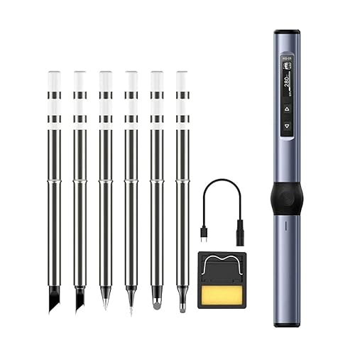 Soldering Iron Kit, Mini Digital Soldering Iron Fast Heating Adjustable Temperature for Welding and Repairing (Black)