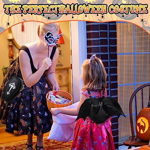 2 Pcs Gothic Purse Bat Wings PU Leather Crossbody Coffin Shape Wallet Handbags Novelty Shoulder Bag for Women Girls2