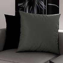 PETTI Artigiani Italiani – Coppia di Federe Cuscino 60×60 cm in Microfibra, Cuscini Arredo Camera da Letto, Divano, Set 2 Fodere Copricuscino, Federa Double Face Grigio e Nero