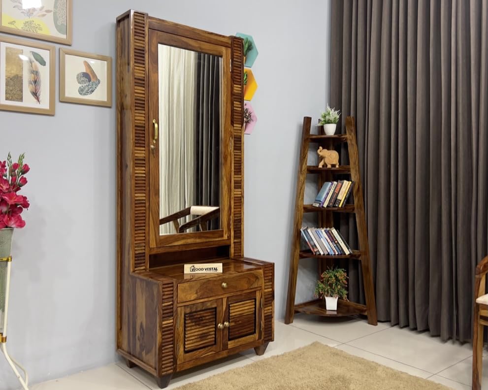 WoodVestal Sheesham Wood Dressing Table - Group Designed | Wooden Dressing Table | Sheesham Wood | Bedroom Furniture