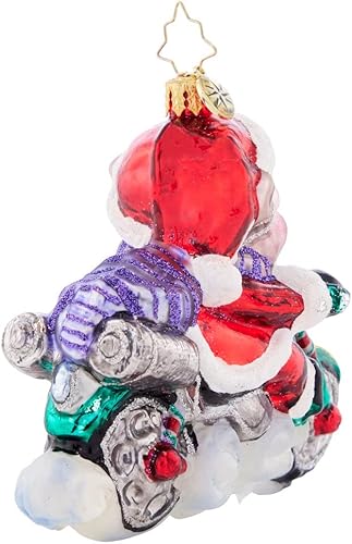 Miniatura 2 de Christopher Radko Adorno decorativo de cristal europeo hecho a mano para árbol de Navidad, cerdo bajo jinete