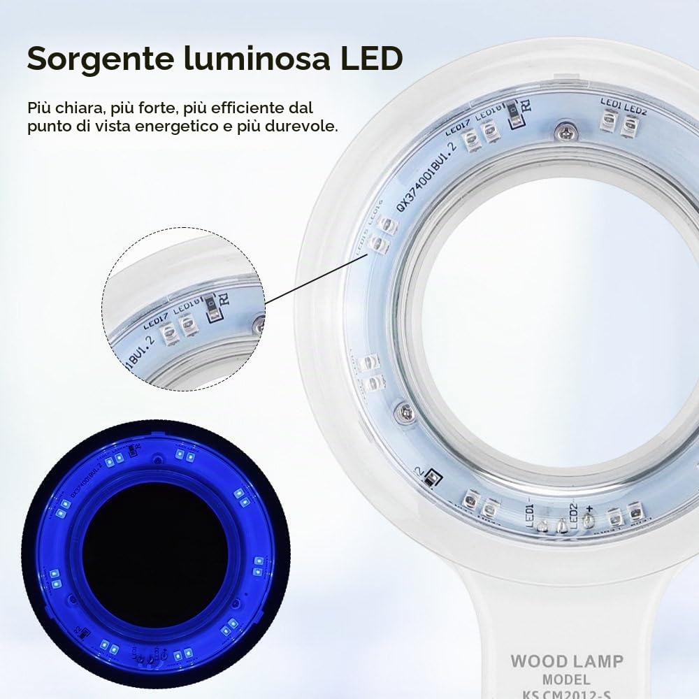 Analizzatore Della Pelle Con Lampada Woods, Analizzatore Con Ingrandimento Uv Per La Diagnosi Della Pelle, Lampada Per Analizzatore Di Bellezza Per Saloni Per Il Viso, Funzionamento Con Un Solo Tasto