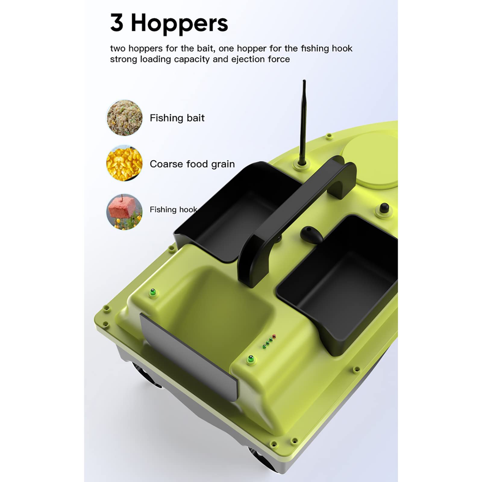 Bateau D'appât De Pêche RC, Détecteur De Poisson De Bateau D'appât De Pêche À Télécommande GPS, Détecteur De Poisson De Charge 2KG, Régulateur De Vitesse Automatique À 2 Moteurs, Retour Automatique