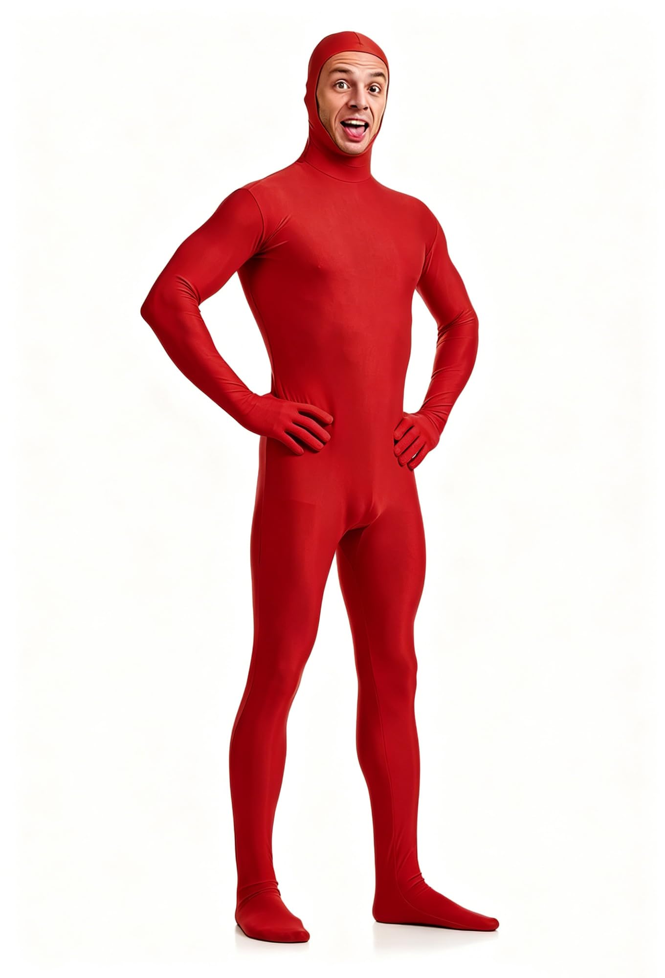 VSVO Spandex Open Face Full Bodysuit Zentai Suit for Adults and Kids