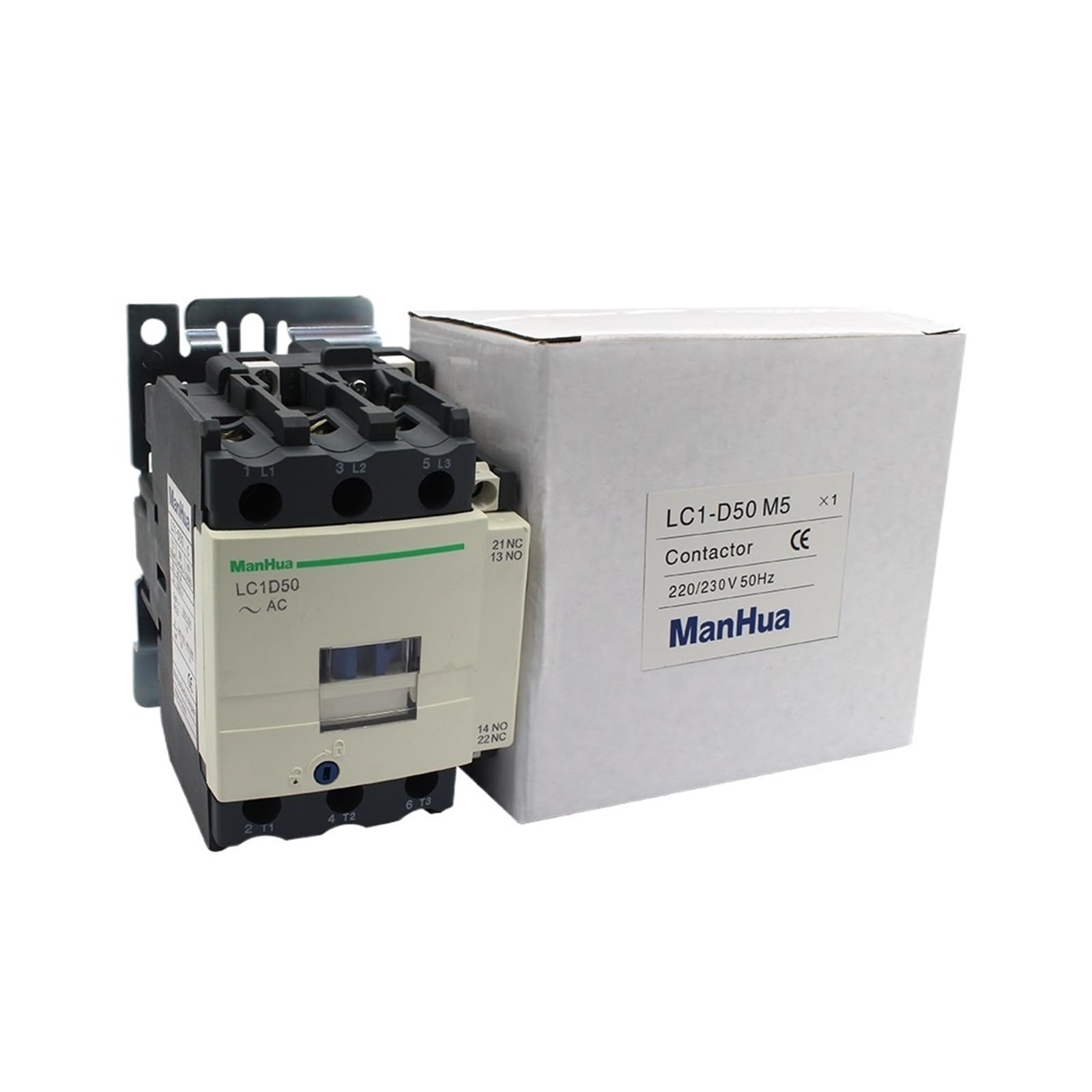Contactor de LC1-D50 montado en carril Din, Contactor eléctrico Industrial de CA, 50Hz, 220/230V, 50A Componentes electrónicos