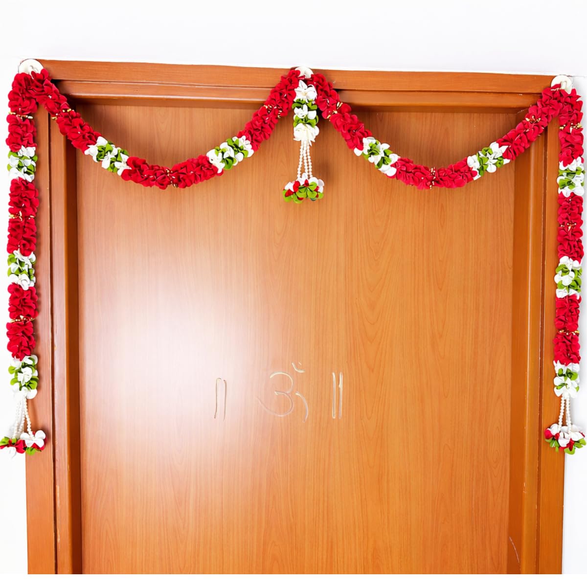 Artificial Door Toran 4 Feet x 2 Feet | Decorative Hanging Bandarwal for Main Door | Fabric Flower Toran for Diwali, Wedding, Pooja, Home Decoration Available-image-21
