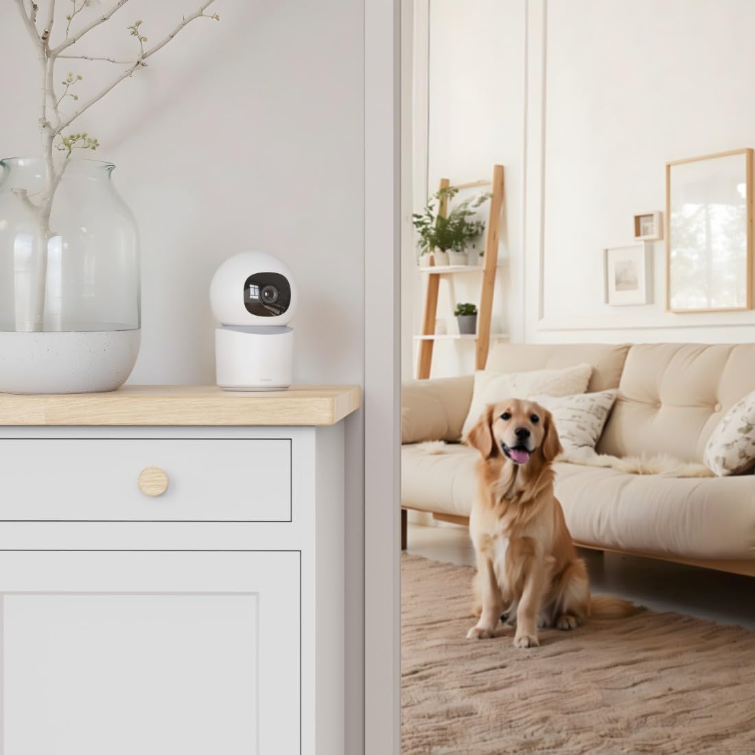 Wewnętrzna Kamera Wi-Fi Hama, Obrotowa, Full HD, Monitorowanie 24/7, Sterowanie Głosowe, Nagrywanie na Kartę microSD, Kompatybilna z Smart Home