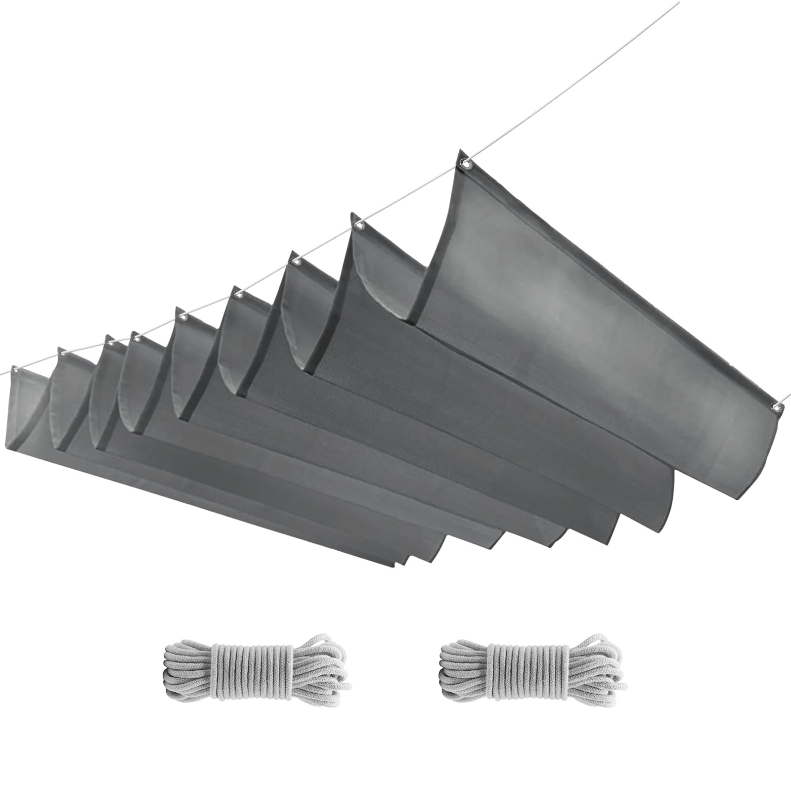 GKXLH Retractable Wave Sail Shade - Waterproof Patio Sun Shade Sail, Resistant Oxford Cloth Shade Sails, Sunscreen Anti-UV Shade Sail for Outdoor Garden Balcony Gazebo Pool (Dark Grey, 0.5 x 3 m)