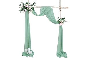 Babenest Wedding Arch Drape Fabric Sheer Chiffon Drapery for Ceiling Ceremony Backdrop Décor