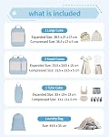 Narwey 5 Set Compression Packing Cubes Travel Organizer, Packing Cubes Compressible for Carry on Luggage Suitcase, Travel Essentials Accessories with ID Tag Cubes (Blue)