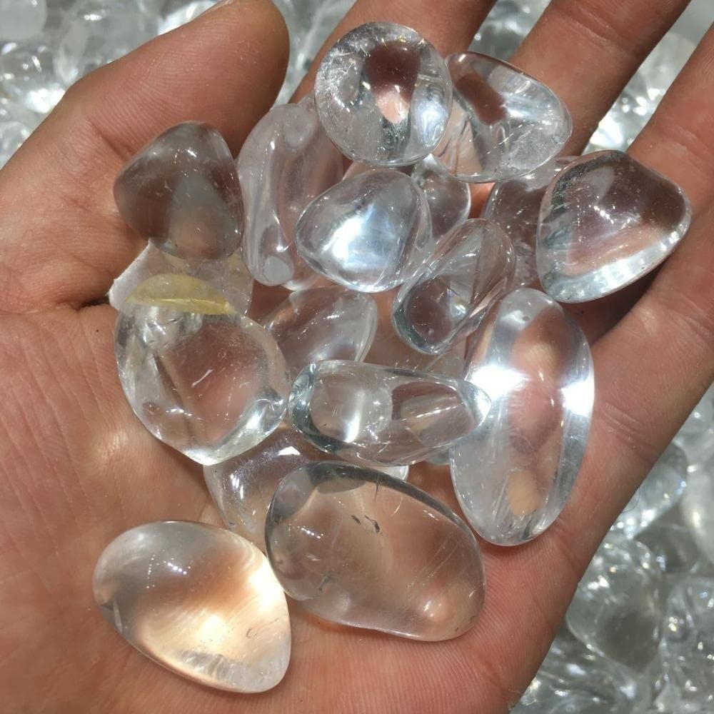 Amazon.co.jp: 天然水晶石 磨かれた透明な水晶石 JIYUEYIN (Size