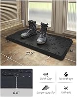 Vista 2 de Bandeja de botas con patrón de patas para entrada, alfombrillas de goma impermeables para perros, bandeja multiusos para entrada
