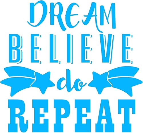 Miniatura 3 de VWAQ Dream Believe Do Repeat Motivational Wall Decal (22"H X 23"W, Black)