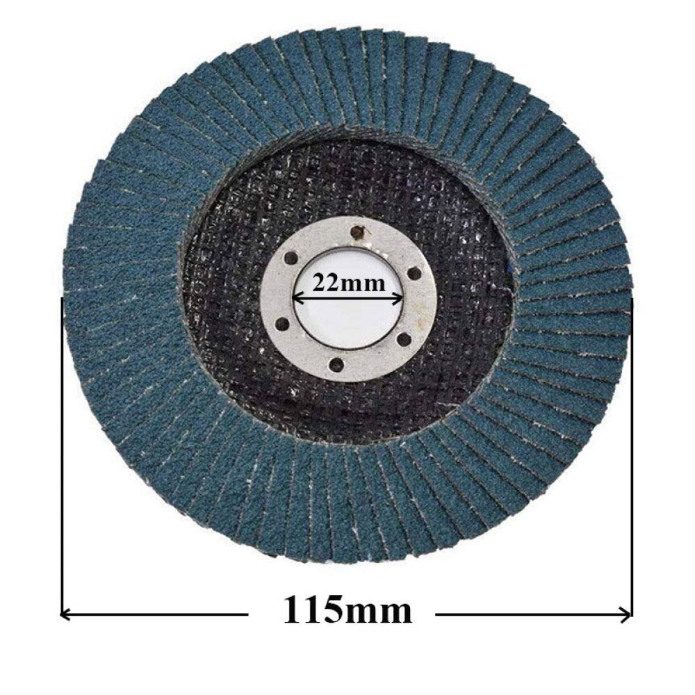 5 uds / 10 Uds discos de aleta de calidad 115mm 4,5 discos de lijado 40/60/80/120 discos de pulido de grano cuchillas para amoladora angular, 10 uds 80 grano