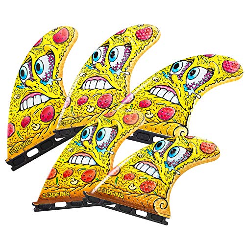 3DFINS High Performance Surfboard Fins GOHARD Series – 5 Fins, Futures Base – Dimple Technology – Maximum Control (Pizza)