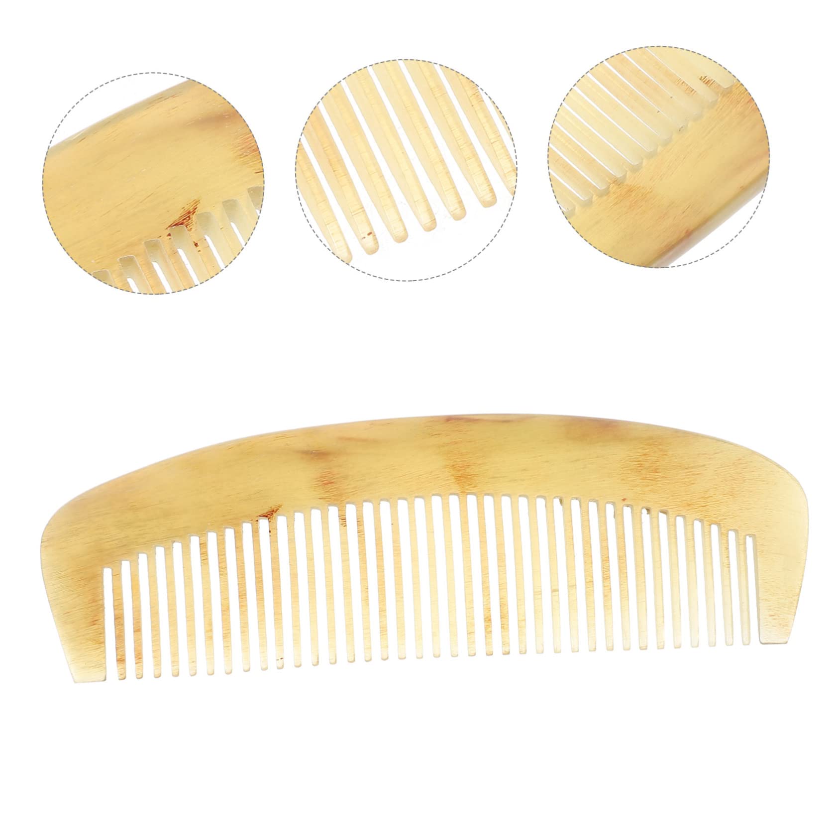 minkissy Peine de Cuerno Antiestático para Mujeres y Niñas Accesorio para Peinado y Cuidado del Cabello Rizado para Masajear el Cabelludo y Peinar la Barba
