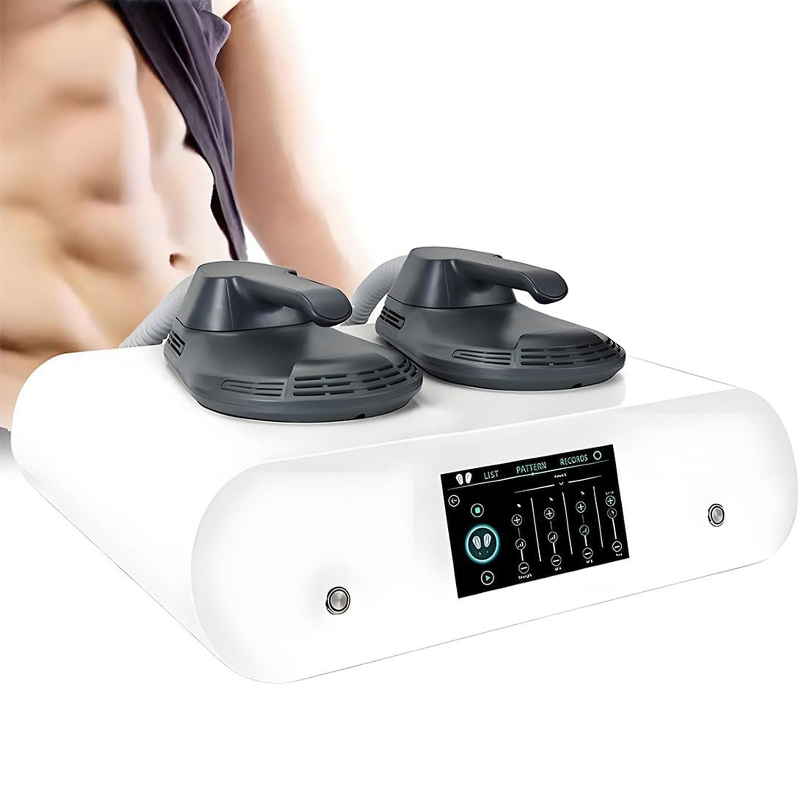 Stimolatore Muscolare 2800 W con RF,Macchina Portatile Elettromagnetica Ad Alta Intensità per Scolpire Il Contorno del Corpo, per Cosce, Glutei, Schiena, Spalle, Polpacci WithoutRF