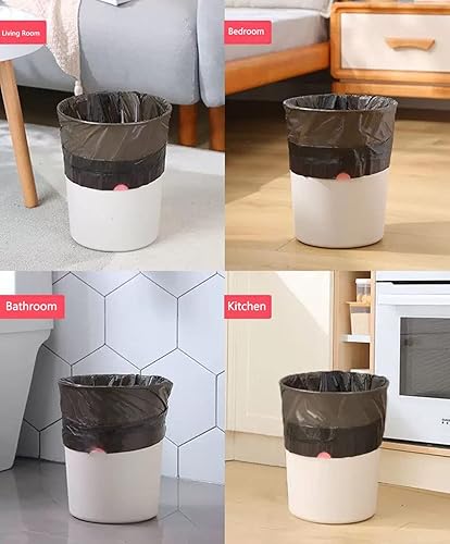 Miniatura 5 de Feisco Bolsa de basura negra de 8 galones, con cordón de 30 litros, 90 unidades, 0.9 mil (8 galones, negro)