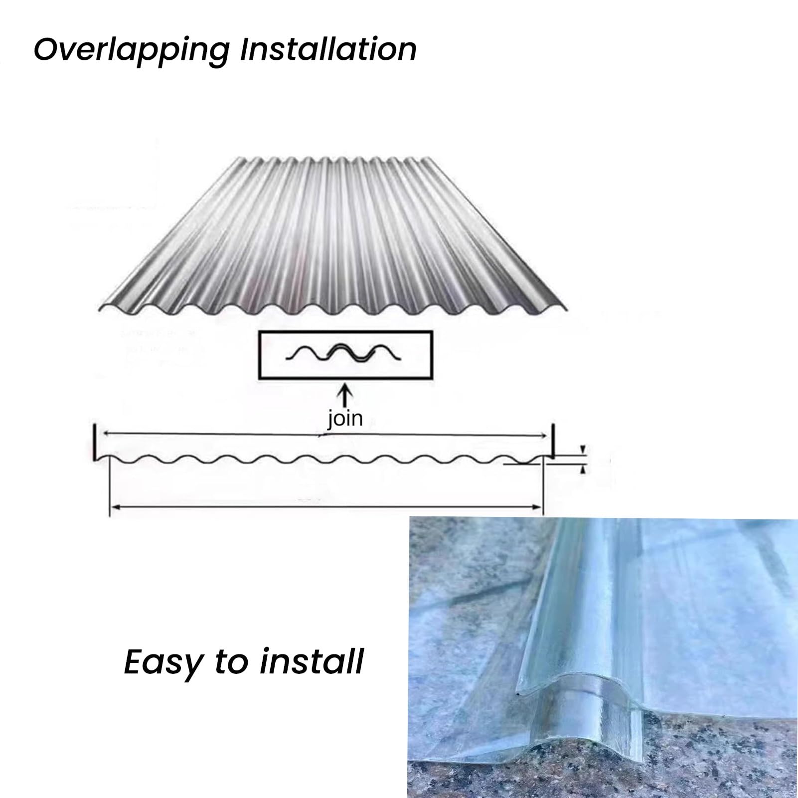 Planchas De Policarbonato for Tejados, Corrugado Lámina for Techos Transparentes for Invernaderos, Paneles Aislantes for Tejados(4 PCS,0.9x1m/2.95x3.28ft)