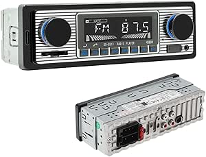 Single Din Car Stereo Bluetooth Car Radio with USB/SD/AUX Port, Car Audio Receiver Support FM Radio, Digital MP3 Player, Hands Free Calling Classic Car Multimedia Player