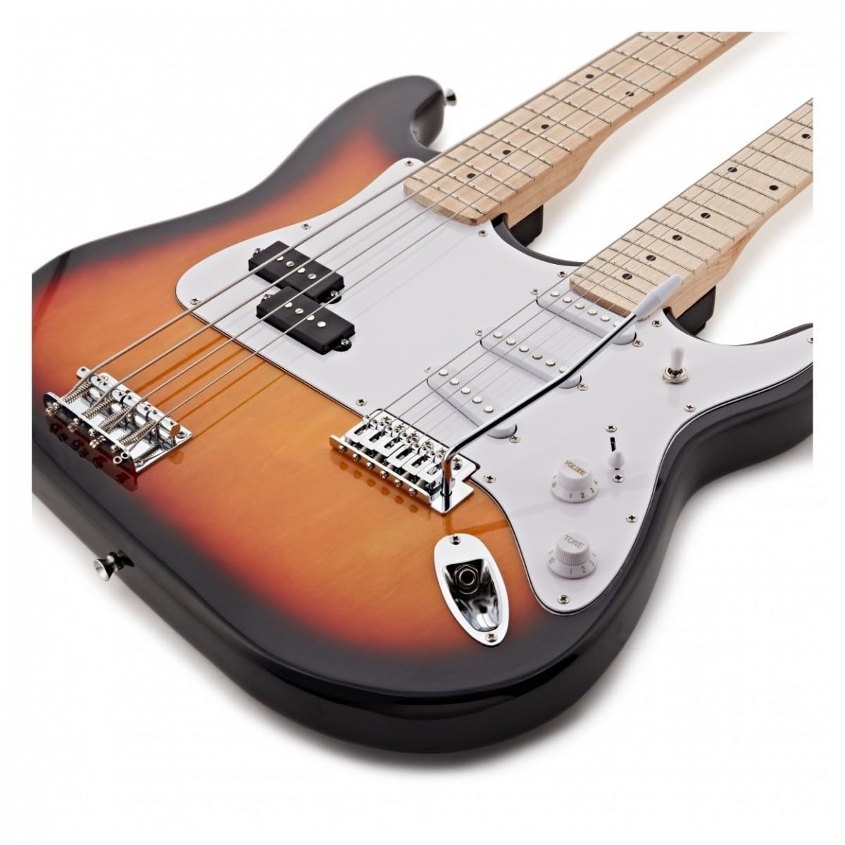 Full Size Guitarra eléctrica y bajo de doble mástil Sunburst