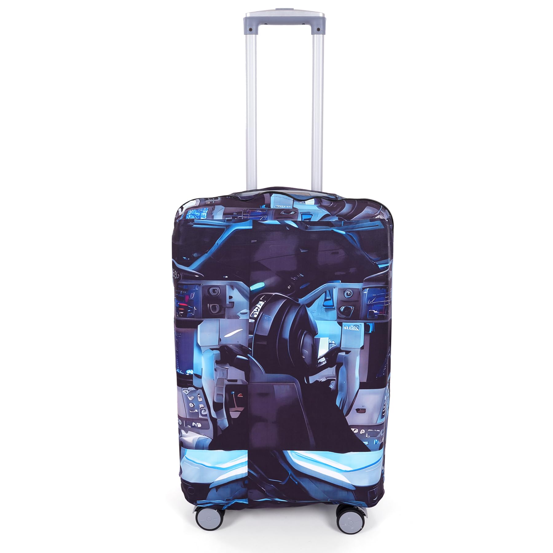 Protective Cover in Polyester Fabric with Map Print for Hard Luggage Trolley Bag Cover (Fits Only On Fiber - Plastic Trolley Bag) (Large - 28 inch (75 CM) Cover)-image-38