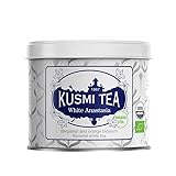 Kusmi Tea - White Anastasia - Wei&szlig;er Tee Bio mit Bergamotte, Orangenbl&uuml;ten und Zitronengeschmack - Hei&szlig; oder als Eistee genie&szlig;en - Loser Tee - 90 g Metalldose - Menge f&uuml;r etwa 50 Tassen