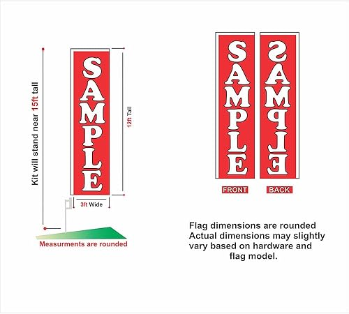 Miniatura 6 de GLOBAL ADVERTISING SOLUTIONS Lavanderia Boomer - Bandera rectangular de plumas llamativas para negocios y marketing, juego completo con kit de poste
