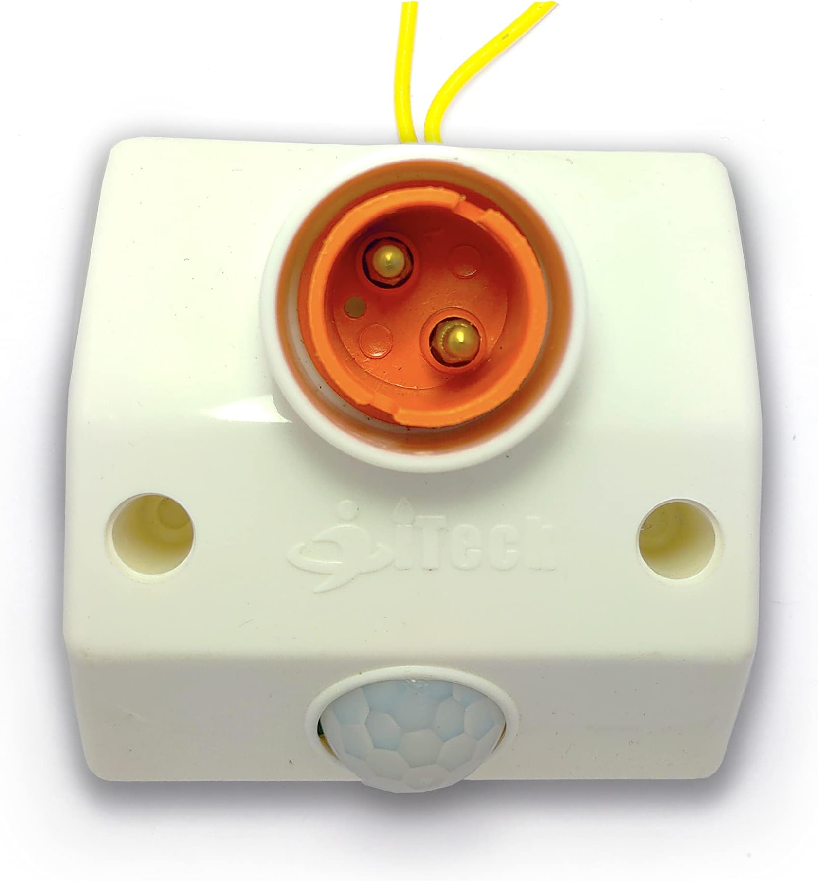 iTeck PIR Plastic Motion Lamp Holder (No Ambient Light Sensor Present, White)