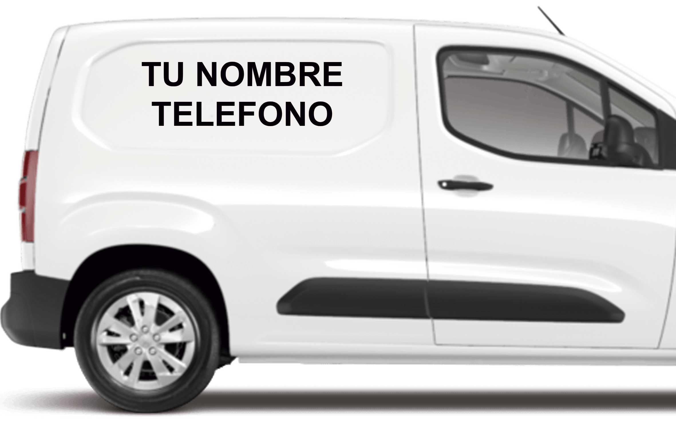 2 x Vinilo Adhesivo para Rotulación de Vehículos, Personalizable con Nombre y Teléfono. Coches de empresa (60 x 40)