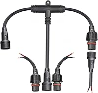 Vista 9 de Conector impermeable de 2 cables, conector LED macho hembra de 16 AWG de 2 pines con cable de extensión IP65, 7.9 in para automóvil, tira de luces