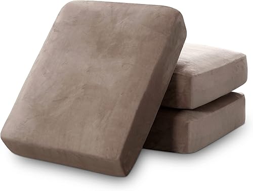 Vista 340 de PrinceDeco Fundas para sofá modular, 4 piezas, fundas de sofá para sofá seccional, fundas de terciopelo separadas para sofá seccional, en forma de L