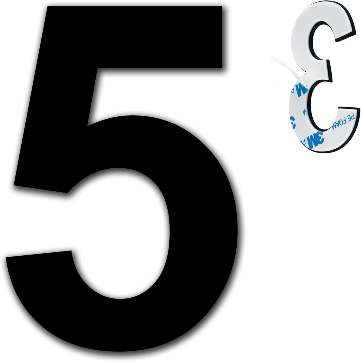 6in Largr Black House Number Adhesive House Numbers for Outside Mailbox Numbers Door number Address Numbers for House Stick on for Garage Door Mailbox Office Hotel(black 6in5)