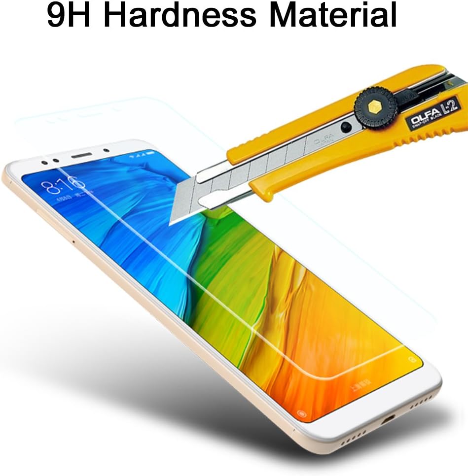 Ibywind Screen Protector for Redmi 5 Plus [Pack of 2] 9H Tempered Glass Protector with Back Carbon Fiber Skin Protector,Including Easy Install Kit