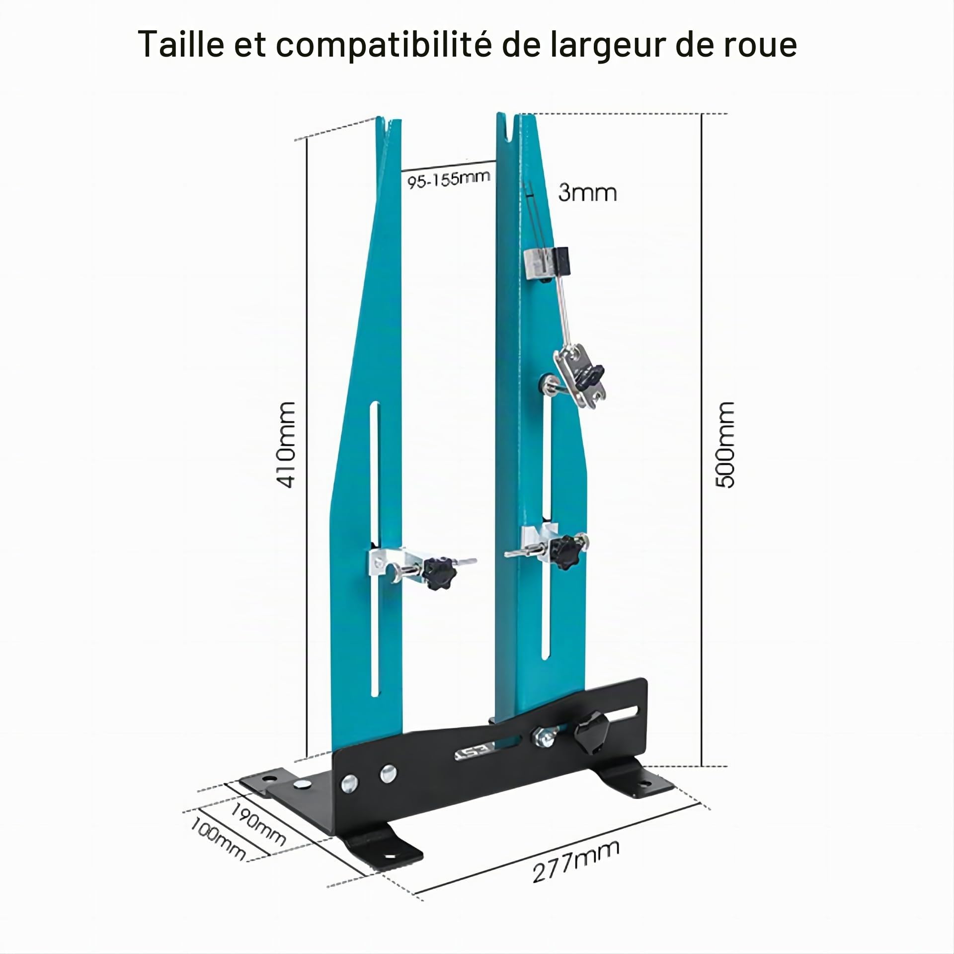 Mimoke Support de centrage de vélo pour roues de 16" à 29" compatible Largeur de roue [90mm - 150mm]