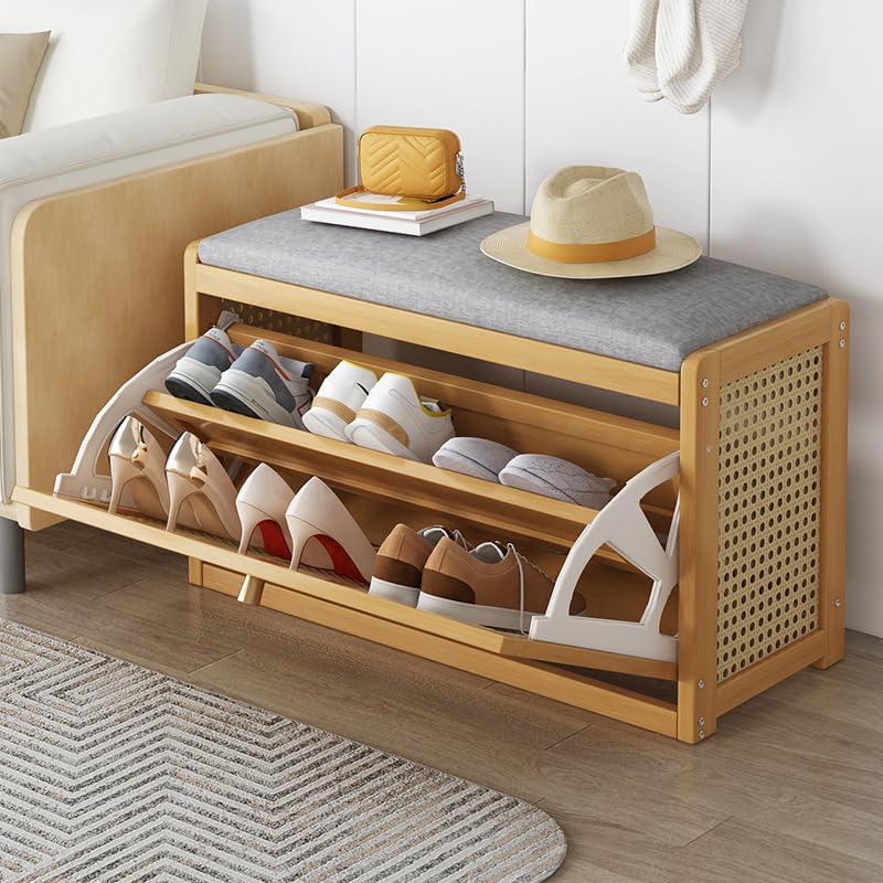 Banc à chaussures pour entrée couloir et chambre avec rangement