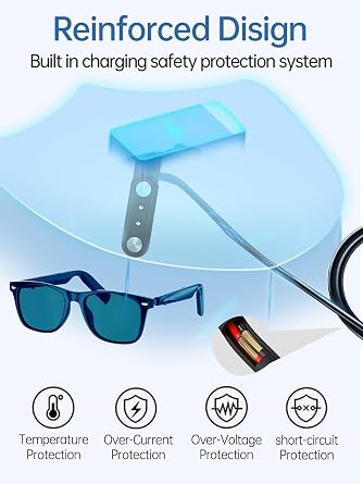 Charging Cable for GetD Bluetooth Sunglasses for Men/Women, AI Translator Powered, Magnetic USB Charging Cable USB Flexible Charging Cord Cable Accessories for celpack,(2 Pack)